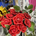 Ceramic Red Rose on Stem (1)