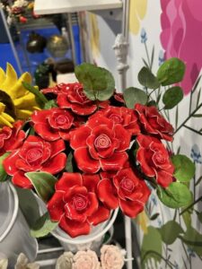 Ceramic Red Rose on Stem (1)