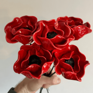 Large ceramic poppy