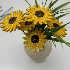 Small ceramic sunflowers