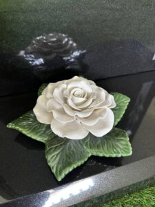 White rose ceramic flower