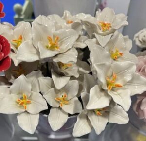 ceramic lily bouquet