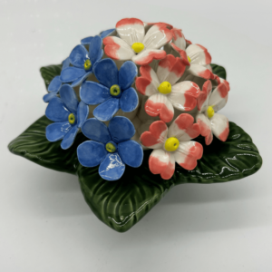 ceramic primrose and forget me not bouquet