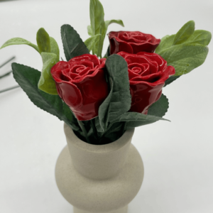 ceramic red rose bud