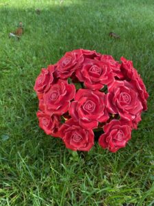 ceramic stem roses for grave vase