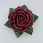 dark red ceramic rose