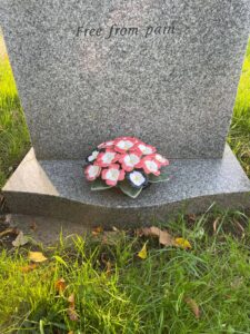 large primrose on grave