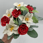 rose and lily luxury grave flower pot