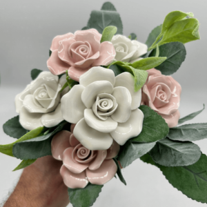 rose bouquet grave flower pot