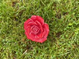 single red rose porcelain