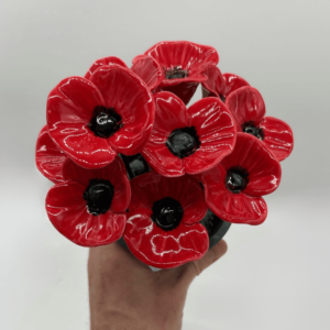 small ceramic poppies