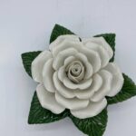 white ceramic rose